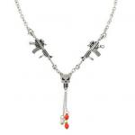 Hero Gun Red Crystal Punisher Y Necklace with Charm Free Ship.jpg